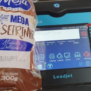 Datador Impressão Industrial Inkjet para Indústria de Pães e Cereais - Grupo CIJ em Lajeado - RS